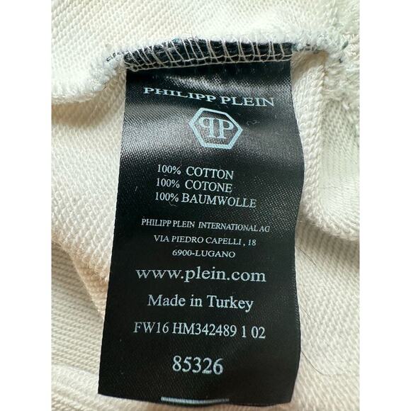 Philipp Plein‎ Sz XXL Skull Pullover Sweatshirt Cream Orange Designer Streetwear - Picture 9 of 14